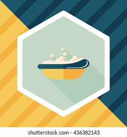 baby bath baby flat icon with long shadow,eps10