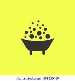 Baby bath icon flat. Black pictogram on white background. Vector illustration symbol and bonus button