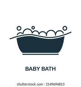 Baby Bath icon. Monochrome simple Baby icon for templates, web design and infographics