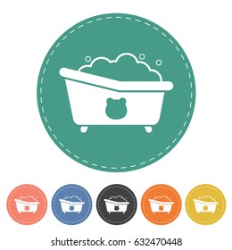 Baby bath icon set. Vector illustration
