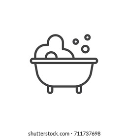 Baby bath line icon, outline vector sign, linear style pictogram isolated on white. Symbol, logo illustration. Editable stroke