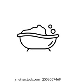 Baby bath line icon vector, simple flat black linear illustration for web and app..eps