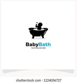 Baby Bath Logo Design Template