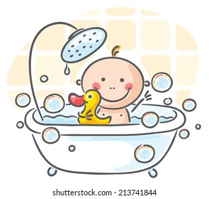 Baby In The Bath Tub