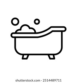 baby bath tub icon. Outline style design isolated on white background