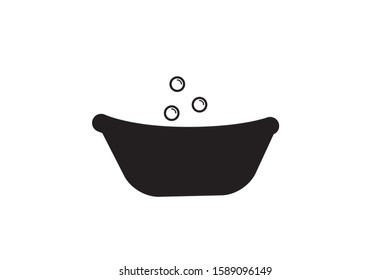  Baby bath tub icon vector isolate 