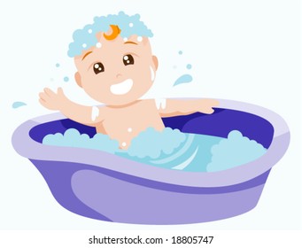 Baby Bath - Vector