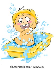 Baby Bath - Vector
