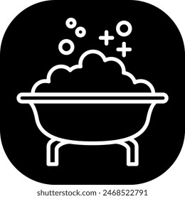 Baby bathtub hygiene icon with black filled line outline style. child, baby, bathroom, care, bathtub, bath, kid. Vector Illustration