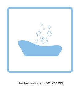 Baby bathtub icon. Blue frame design. Vector illustration.