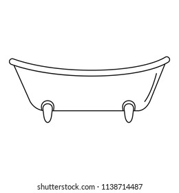 Baby bathtub icon. Outline baby bathtub vector icon for web design isolated on white background