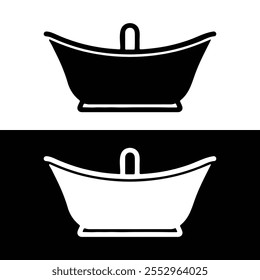 Baby bathtub icon. Silhouette symbol. Vector Bathing sign isolated illustration.