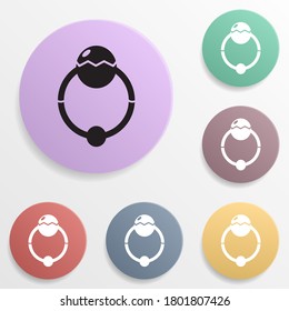 Baby beanbag badge color set icon. Simple glyph, flat vector of toys icons for ui and ux, website or mobile application