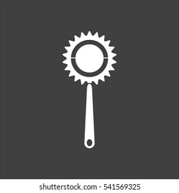 Baby beanbag icon flat. Vector white illustration isolated on black background. Flat symbol