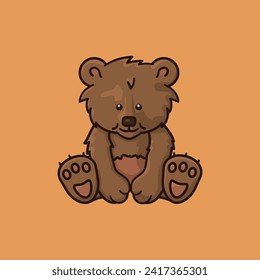 Dibujo vectorial del personaje de dibujos animados del oso bebé para el Día Mundial del Oso el 23 de marzo