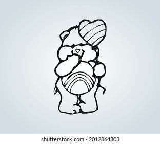 baby bear in childish illustration