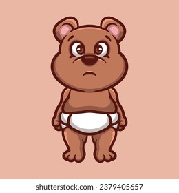 Baby Bear Creative Cartoon Illustration