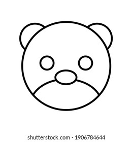 Baby bear face line icon
