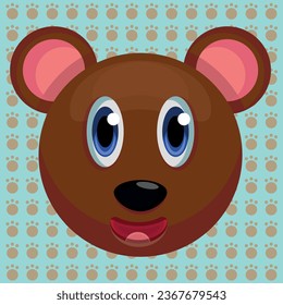 Baby bear face vector illustration