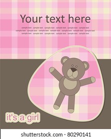 baby bear greeting card. vector illustration
