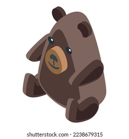 Vector isométrico del icono del oso bebé. Mamá santa. Infantil de fórmula