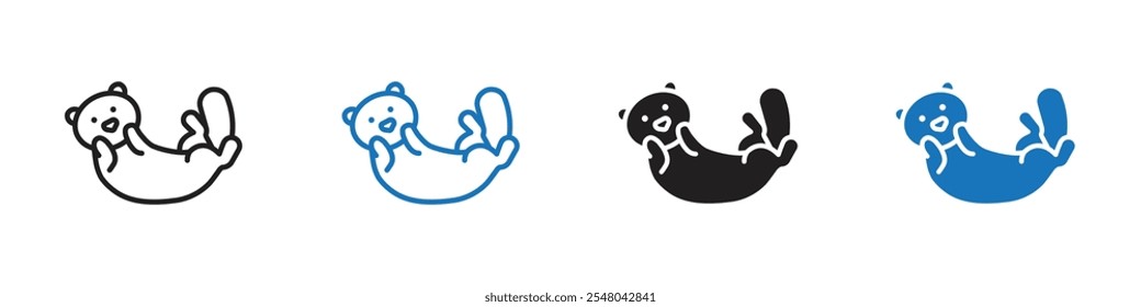 Baby bear icon Vector set outline