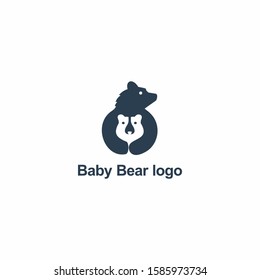 baby bear negative space logo