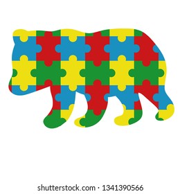baby bear puzzle pieces for use as a symbol of autism