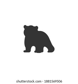 Baby bear silhouette vector on a white background
