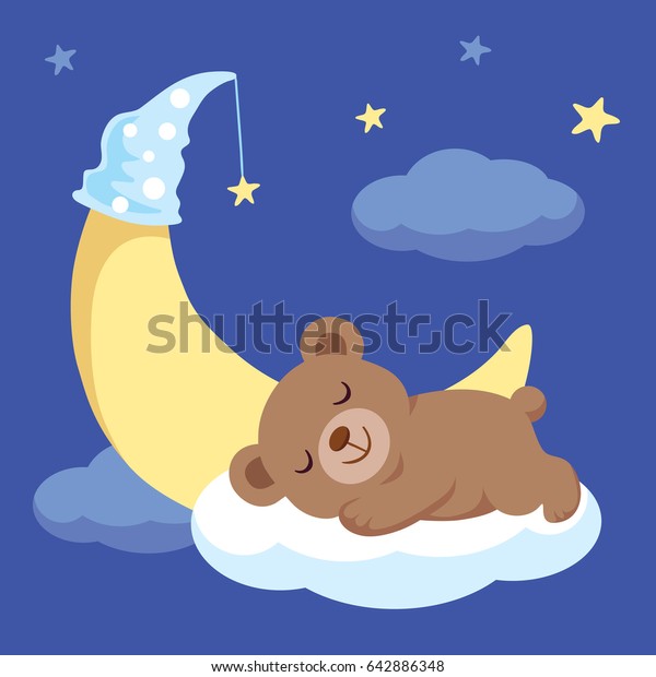 Bebe Ours Dormant Sur Le Nuage Image Vectorielle De Stock Libre De Droits