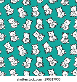 baby bears toys pattern. vector seamless pattern for baby shower with doodle bears