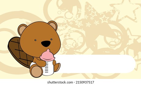 fondo de la caricatura de beaver de bebé en formato vectorial