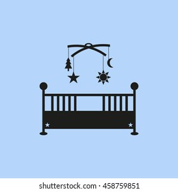 baby bed with carousel.