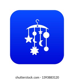 Baby bed carousel icon digital blue for any design isolated on white vector illustration