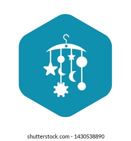 Baby bed carousel icon in simple style on a white background vector illustration