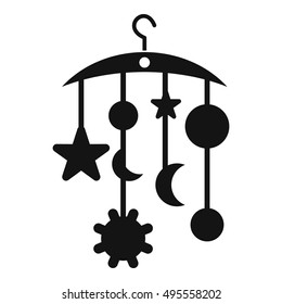 Baby bed carousel icon in simple style on a white background vector illustration
