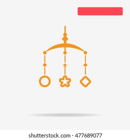 Baby bed carousel icon. Vector concept illustration for design.