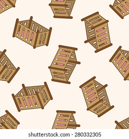 baby bed , cartoon seamless pattern background