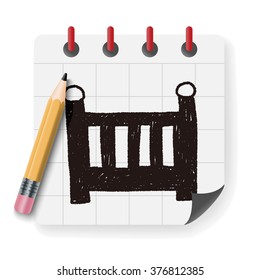 baby bed doodle drawing
