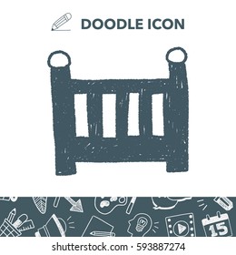 baby bed doodle drawing