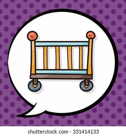 baby bed doodle, speech bubble