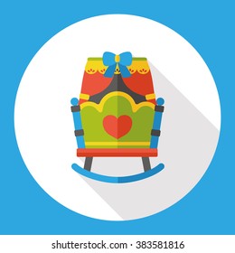 baby bed flat icon