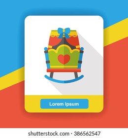 baby bed flat icon