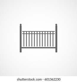 Baby Bed Flat Icon On White Background
