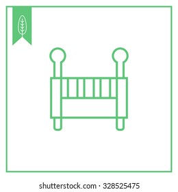 Baby bed icon