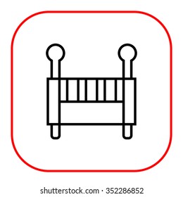 Baby bed icon