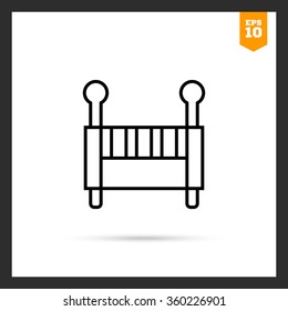 Baby bed icon