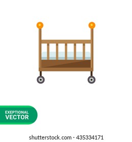 Baby bed icon