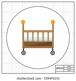 Baby bed icon