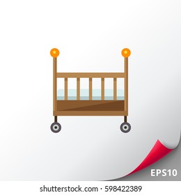 Baby bed icon